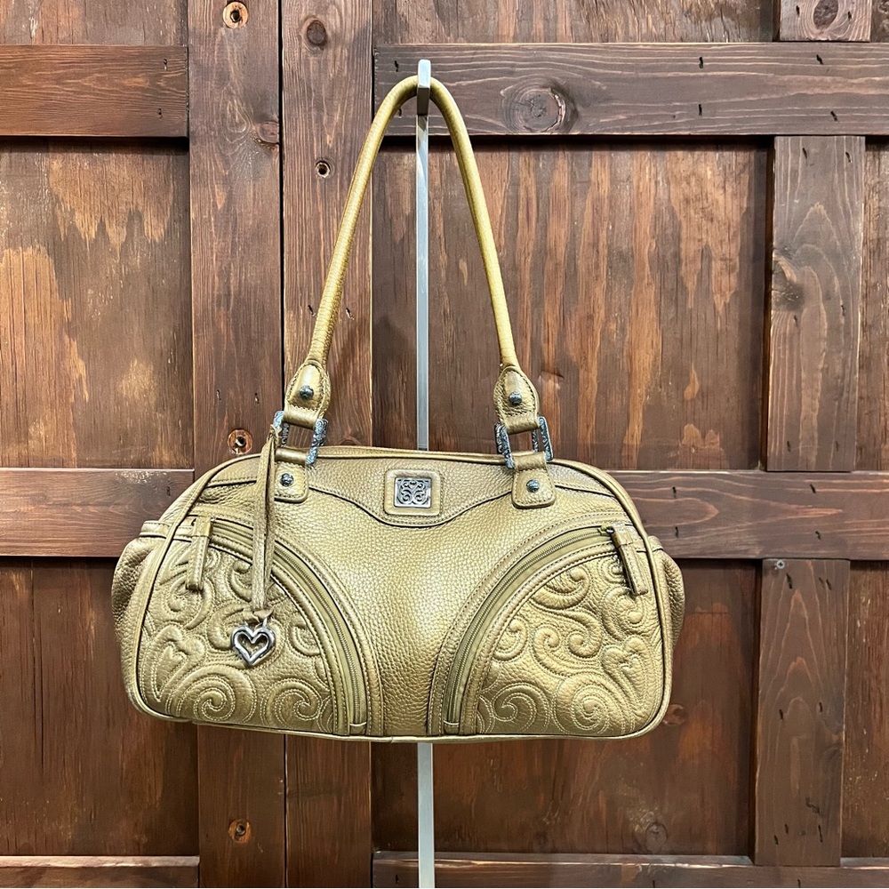 Elegant Tan Handbag with Heart Charm